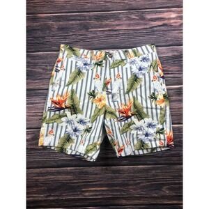 Forever 21 Mens Size 31 White Floral Shorts Summer Spring Beach Preowned